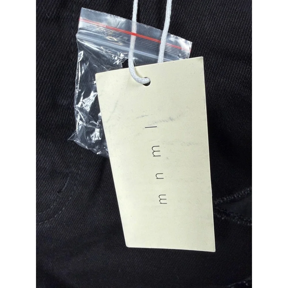 MNML D284 Distressed Jeans Mens 32 Black Cotton Cut Out Streetwear Grunge New